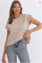 Load image into Gallery viewer, Textured Short Sleeve Top - Light Taupe - Regular &amp; Plus Size