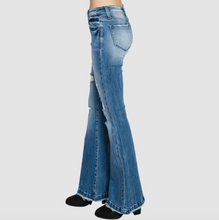 Load image into Gallery viewer, PETITE Mid Rise Stretch Flare Jeans