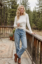 Load image into Gallery viewer, White - Essential Ribbed Long Sleeve Knit Top