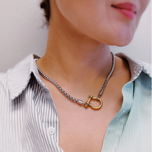 Load image into Gallery viewer, Luxe Pendant Box Chain Necklace - Available in Gold and Two-Toned Silver/Gold