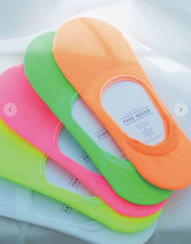 Neon Colors Mesh Silicone Pad No Show Socks