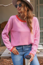 Load image into Gallery viewer, Madelynn Striped Drop Shoulder Sweater