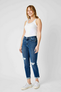 Judy Blue Mid Rise Destroyed Slim Fit Jeans