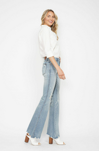 Judy Blue Mid Rise Tummy Control Destroy Flare Jeans