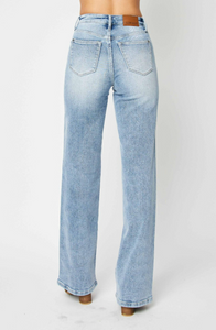 Judy Blue High Waist Front Yoke Retro Wide Leg Jeans