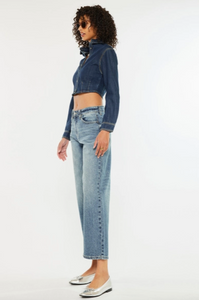 Mid Rise Loose Barrel Fit Jeans
