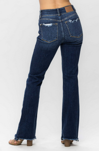 Judy Blue High Waist Vintage Frayed Hem Bootcut Jeans