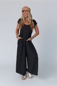 Daphne Scoop Neck Jumpsuit - Charcoal