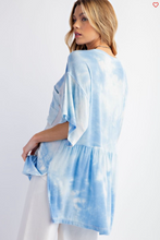 Load image into Gallery viewer, Blue Oversized Tie Dye Boxy Tee