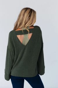 Olive - Love It Round Neckline Textured Top