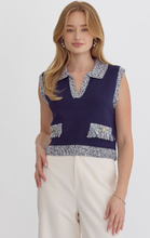 Load image into Gallery viewer, Navy Cropped Sleeveless Top