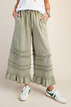 Load image into Gallery viewer, Washed Terry Tiered Ruffled Wide Leg Pants