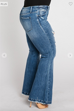 Load image into Gallery viewer, Mid Rise Stretch Flare with Trouser Hem - Plus Size