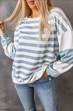 Load image into Gallery viewer, Elina Striped Pullover Sweatshirt - Regular &amp; Plus Sizes