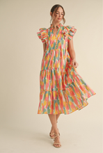 Load image into Gallery viewer, Geometric Print Midi Dress