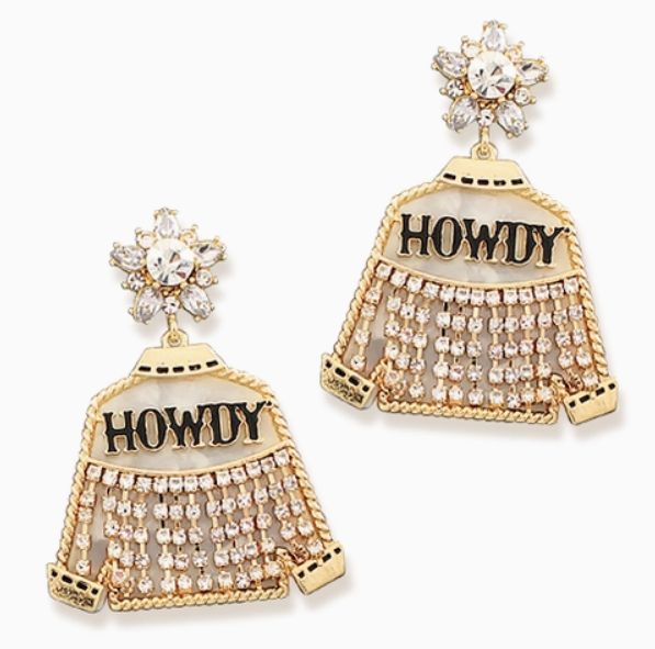 White Diamonds & Denim Earrings