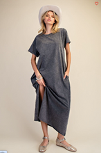 Load image into Gallery viewer, Ash - Mineral Washed Terry Midi Dress - Plus Size