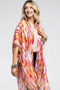 Abstract Foil Print Kimono - Available in 3 Colors