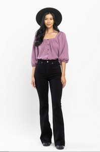 Judy Blues Tummy Control Cut Hem Flare