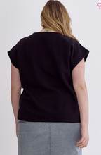 Load image into Gallery viewer, Textured Short Sleeve Top - Black - Regular &amp; Plus Size