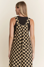 Load image into Gallery viewer, Checkered WIde Leg Overalls - Black/Mocha - Regular &amp; Plus Sizes
