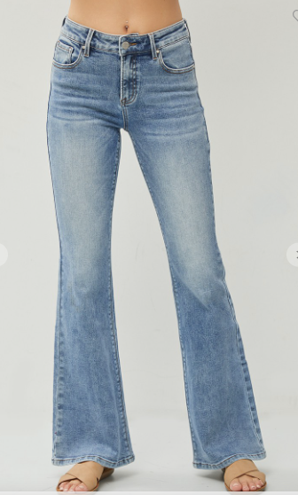 RDP5740 Mid Rise Basic Flare Jeans