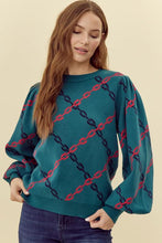 Load image into Gallery viewer, Chain Print Knit Pullover Top