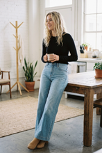 Load image into Gallery viewer, Black - Essential Ribbed Long Sleeve Knit Top