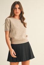 Load image into Gallery viewer, Wheat - Short Sleeve Crew Neck Sweater