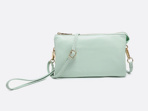 Riley Monogrammable Three Compartment Crossbody / Wristlet - Available in 21 Colors!