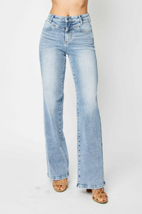 Judy Blue High Waist Front Yoke Retro Wide Leg Jeans