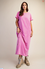 Load image into Gallery viewer, Orchid - Mineral Washed Terry Midi Dress - Plus Size