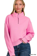 Load image into Gallery viewer, Candy Pink - Half Zip Fleece Sweatshirt