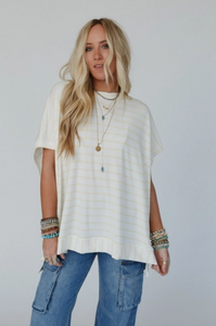 Sorbetto Striped Top - Off White Yellow