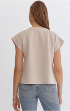 Load image into Gallery viewer, Textured Short Sleeve Top - Light Taupe - Regular &amp; Plus Size