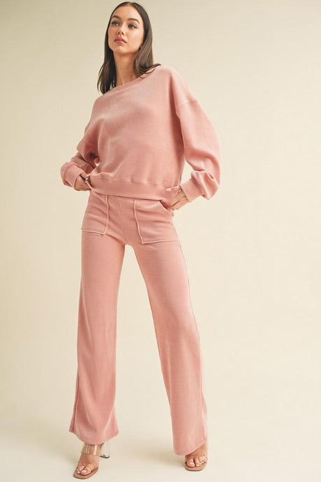Relaxed Ribbed Corduroy Set - Dusty Rose - ONLY 1 SET LEFT!  SIZE L