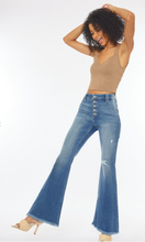Load image into Gallery viewer, KanCan High Rise Exposed Button Flare Jeans