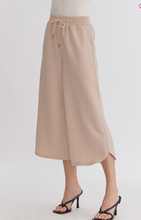 Load image into Gallery viewer, Light Taupe Textured Solid High Waisted Wide Leg Pants