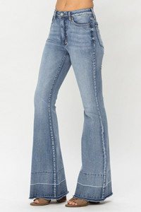 Judy Blue High Waist Tummy Control Release Hem Flare Jeans