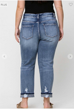 Load image into Gallery viewer, High Rise Cuffed Boyfriend Jeans - Plus Size