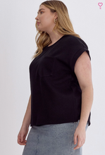 Load image into Gallery viewer, Textured Short Sleeve Top - Black - Regular &amp; Plus Size