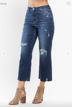 Load image into Gallery viewer, High Waist Cropped Wide Leg Jeans - Plus Size