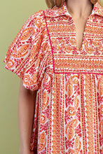 Load image into Gallery viewer, Mixed Paisley Print Dress - Pink Mix