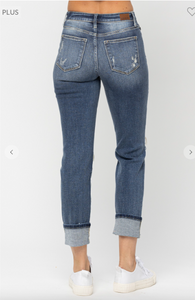 Mid Rise Boyfriend Jeans - Plus Size