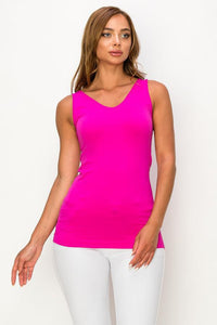 One Size Reversible V or U Neckline Seamless Tank