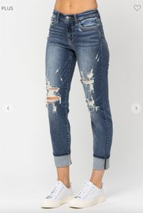 Mid Rise Boyfriend Jeans - Plus Size