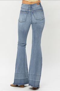 Judy Blue High Waist Tummy Control Release Hem Flare Jeans