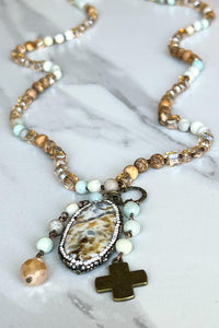 Emma Necklace in Amazonite and Jasper