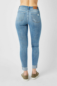 Judy Blue Mid Rise Destroyed Skinny Fit Jeans