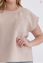 Load image into Gallery viewer, Textured Short Sleeve Top - Light Taupe - Regular &amp; Plus Size